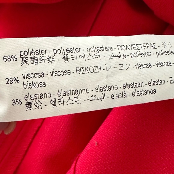 ZARA Red MIDI Dress Column Front Slit Pencil Career Holidays, Size XS - Picture 14 of 16